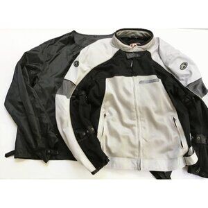 Fieldsheer Motorcycle Riding Jacket Mens 3XL Black Gray Mesh Armored Padded Rain